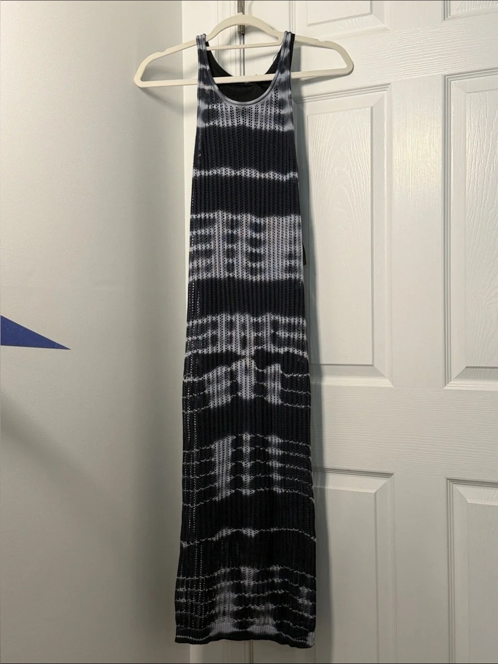 New York & Company Navy & light blue Tie-Dye Knit Maxi Dress
